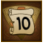 a random game trophy illustration, paper with a number 10
