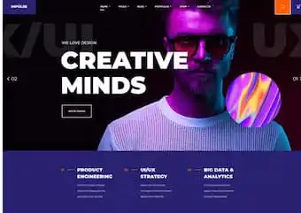 Website Design: Creative Minds + person in the background